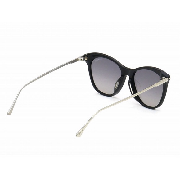 TOM FORD BLACK/SILVER MIRRORED MICAELA CAT EYE SUNGLASSES TF713-D - Picture 4 of 4